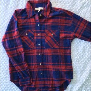 NWT Michael Kors Blue Red Maroon Plaid Flannel